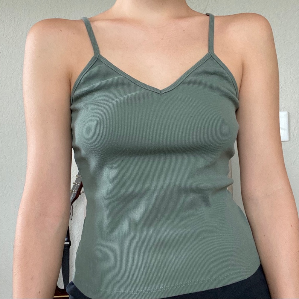 wet seal dark green tank